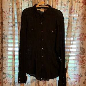 Harley Davidson long sleeve sheer black shirt